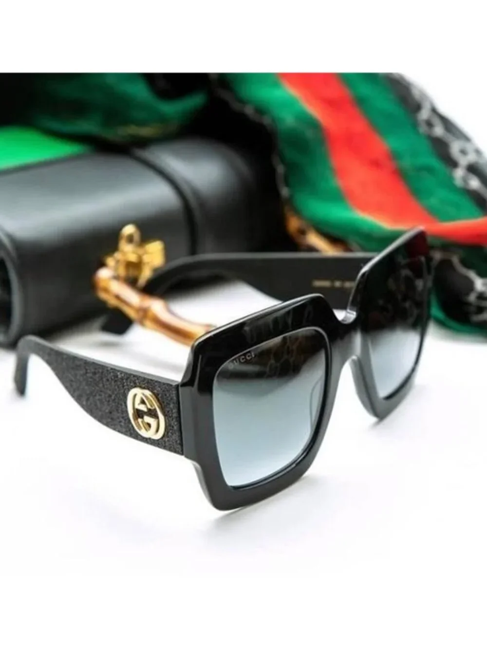 New - Gucci Grey Gradient Square Ladies Sunglasses GG0102S 001 54 - Picture 7 of 12